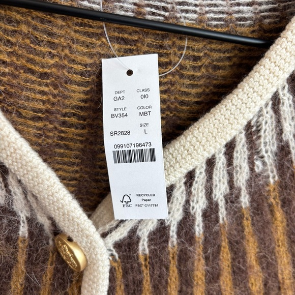 NWT J. Crew Fair Isle cardigan sweater in brushed yarn, Size L - Picture 16 of 16